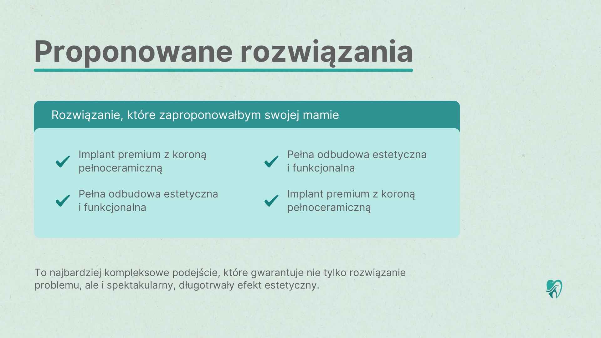 Strona z proponowanymi rozwiązaniami